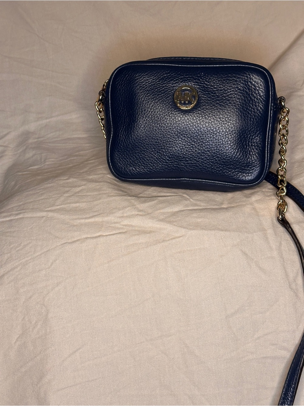 Michael Kors Navy Blue Leather Crossbody